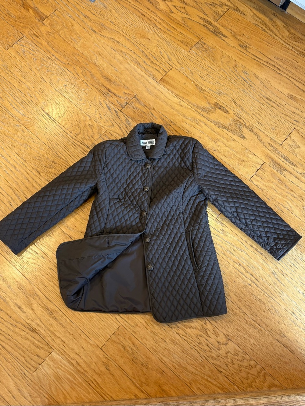 Vintage Marvin Richards Quilted Jacket Coat Women’s SM Brown Lightweight - Picture 4 of 7
